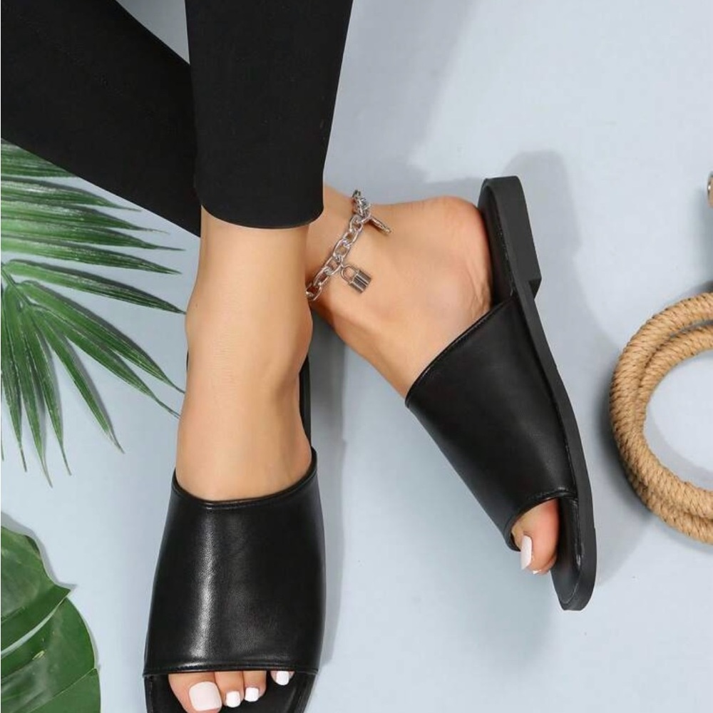 Elegant Black Women's Slide Sandals